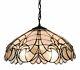 Tiffany Style Ceiling Lamp Hanging Light Fixture White Stained Glass 18 Wide