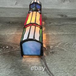 Tiffany Style Christmas Train Stained Glass Accent Table Lamp Night Light 14