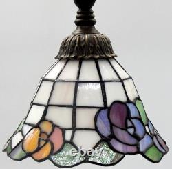 Tiffany Style Daffodil Stained Glass Bridge Arm Table/Desk Art Deco Lamp