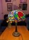 Tiffany-style Domed Stained Glass Rose Lamp 14 Tall, Brand New