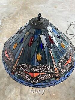 Tiffany Style Dragon Fly Stained Glass Lamp