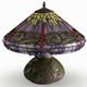Tiffany Style Dragonfly Reading Accent Stained Glass Table Lamp With Mosaic Base