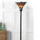 Tiffany Style Dragonfly Stained Glass 71in Torchiere Led Floor Lamp Bronze Fin