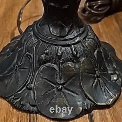Tiffany-Style Dragonfly Stained Glass Lamp Art Nouveau Look Cast Metal Base
