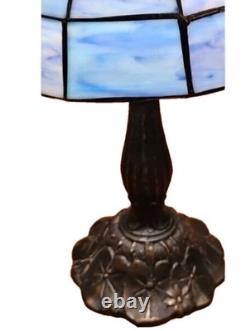 Tiffany-Style Dragonfly Stained Glass Lamp Art Nouveau Look Cast Metal Base