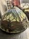 Tiffany Style Dragonfly Stained Glass Table Lamp Art Nouveau Works -vintage