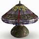 Tiffany Style Dragonfly Table Lamp Mosaic Base With 16in Stained Glass Shade