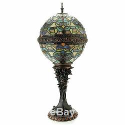 Tiffany-Style Empress Orb 27in Stained Glass Table Lamp Spice Open Box