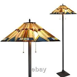 Tiffany Style Floor Lamp 65 Tall Stained Glass Standing Reading Light Fixture