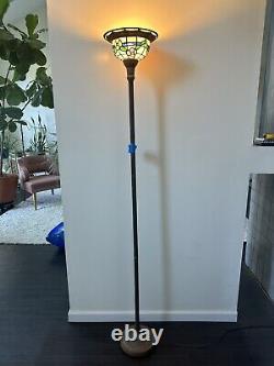 Tiffany Style Floor Lamp 70in Stained Glass Floral Reading Accent Lamp