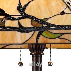 Tiffany Style Floor Lamp Bronze Mission Stained Glass For Living Room Reading
