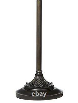 Tiffany Style Floor Lamp Cottage Bronze Leaf Stained Glass For Living Room