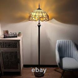 Tiffany Style Floor Lamp Gold Stained Glass Baroque Style Lavender H64W16
