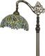 Tiffany Style Floor Lamp Gradient Green Stained Glass Arched Gooseneck Decor