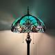 Tiffany Style Floor Lamp Green Stained Glass Metal Base Led Bulbs 16w16d64h