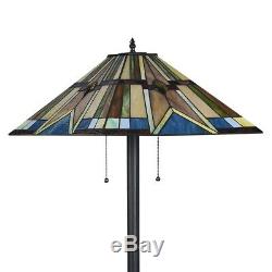 Tiffany Style Floor Lamp Mission Stained Glass Floor Standing Light Lighting UL