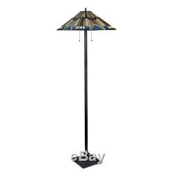 Tiffany Style Floor Lamp Mission Stained Glass Floor Standing Light Lighting UL