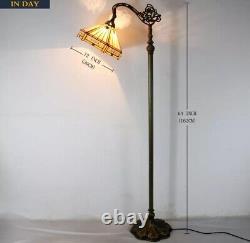 Tiffany Style Floor Lamp Mission Stained Glass Vintage Bedside Reading Light