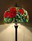 Tiffany Style Floor Lamp Rose Flower Stained Glass Antique Vintage W16h64inch