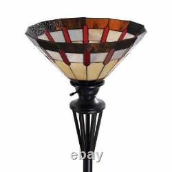 Tiffany Style Floor Lamp Southwestern Modern Farm Torchiere Vintage Inspired 72