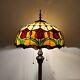 Tiffany Style Floor Lamp Stained Glass Red Tulip Flowers Led Bulb 64h16w16d