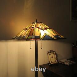 Tiffany Style Floor Lamp Stained Glass Standing Floor Light Fixture W16, H 65