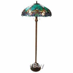 Tiffany Style Floor Lamp Stained Glass Vintage Victorian Nightstand Office Desk