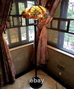 Tiffany Style Floor Lamp Standing Reading Light Stained Glass Theme Victorian