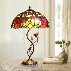 Tiffany Style Floral Stained Glass Table Lamp 16 Wide MARIEBELLE