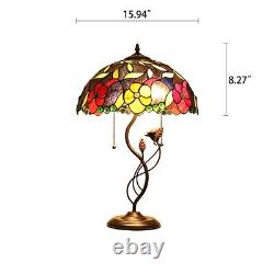 Tiffany Style Floral Stained Glass Table Lamp 16 Wide MARIEBELLE