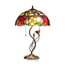 Tiffany Style Floral Stained Glass Table Lamp 16 Wide MARIEBELLE