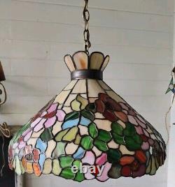 Tiffany Style Floral Stained Glass Tiffany Ceiling Hanging Swag Lamp 213 lights