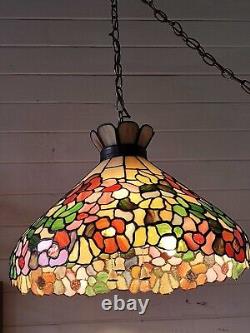 Tiffany Style Floral Stained Glass Tiffany Ceiling Hanging Swag Lamp 213 lights