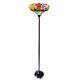 Tiffany-style Floral Stained Glass Torchiere Floor Lamp 67 Heigh