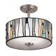 Tiffany Style Glass Shade Ceiling Lamp Semi Flush Mount Light Lighting Fixture