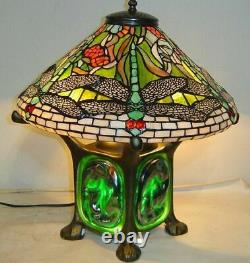 Tiffany Style Green Dragonfly Table Lamp 16 New Handcrafted