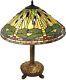 Tiffany Style Green Dragonfly Table Lamp With Library Base 20 Shade