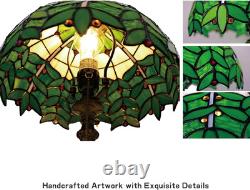 Tiffany Style Green Leaf Stained Glass Table Lamp Bedside Nightstand Light Tiffany Style Green Leaf Stained Glass Table Lamp Bedside Nightstand Light