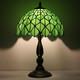 Tiffany Style Green Maple Leaf Stained Glass Table Lamp Reading Bedside Light