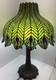 Tiffany-style Green Peacock Feather Stained Glass Table Lamp, Art Nouveau 26