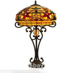 Tiffany Style Handcrafted Floral Table Lamp 16 Shade Handcrafted New