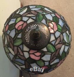 Tiffany Style Handcrafted Multi Colored Blue Bird 18 Table Lamp Light