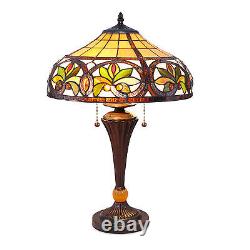 Tiffany Style Handcrafted Stained Glass Beige Sunrise Table Lamp 16 Shade