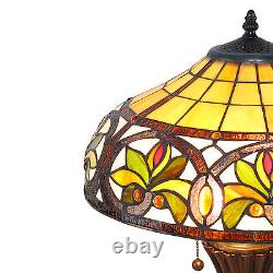 Tiffany Style Handcrafted Stained Glass Beige Sunrise Table Lamp 16 Shade