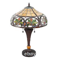 Tiffany Style Handcrafted Stained Glass Beige Sunrise Table Lamp 16 Shade