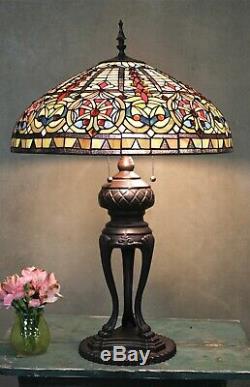 Tiffany Style Handcrafted Stained Glass Emperor Table Lamp 18 Shade