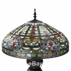 Tiffany Style Handcrafted Stained Glass Emperor Table Lamp 18 Shade