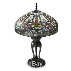 Tiffany Style Handcrafted Stained Glass Emperor Table Lamp 18 Shade