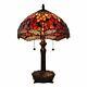 Tiffany Style Handcrafted Stained Glass Red Dragonfly Table Lamp