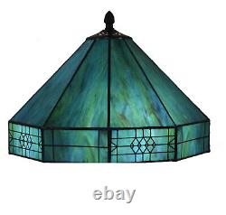 Tiffany Style Handmade Table Lamp Luxury Office Green Mosaic Stained Glass Theme